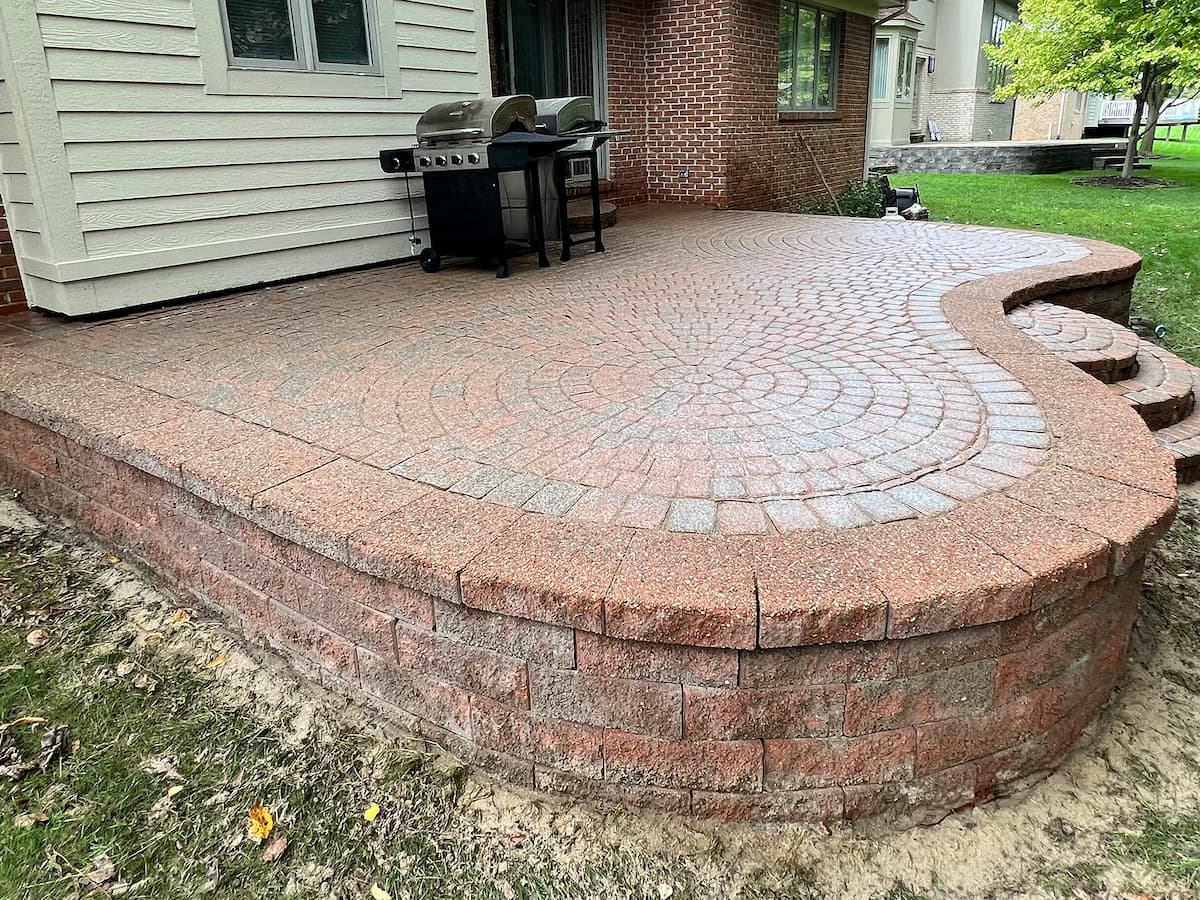 Brick paver patio polymeric sand before - Rochester MI