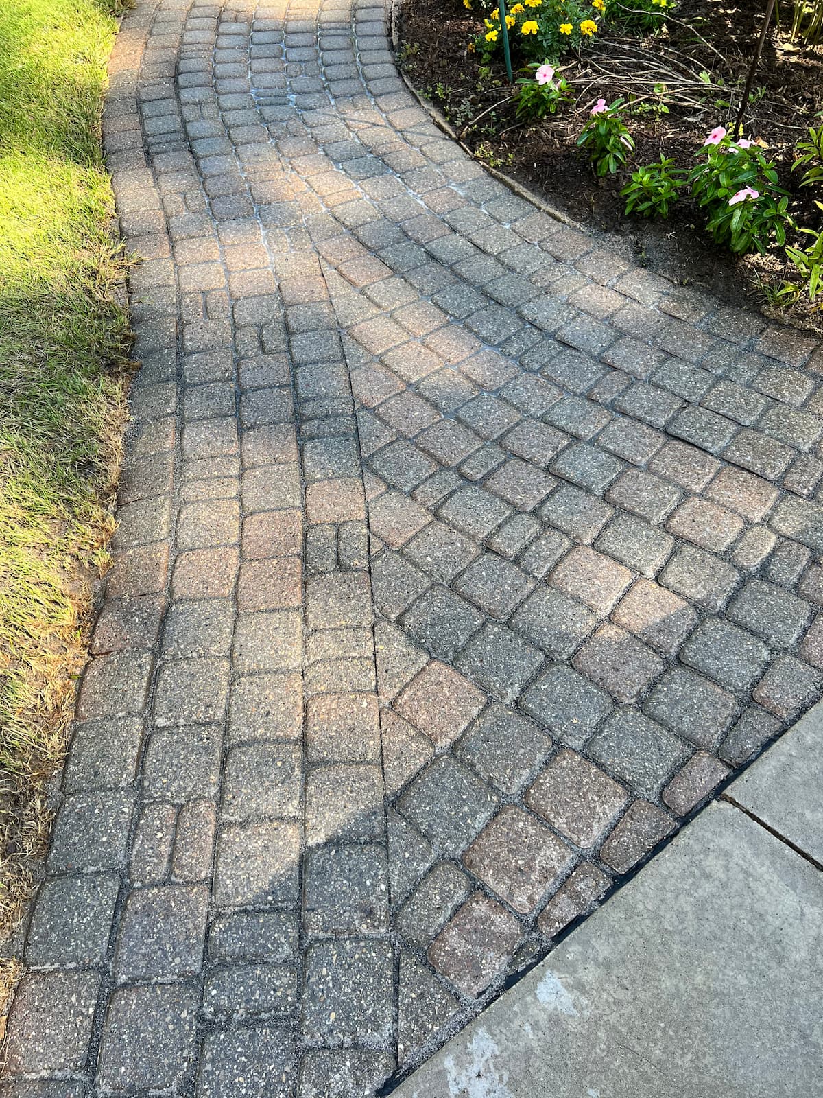 Brick patio polymeric sand after - Lake Orion MI