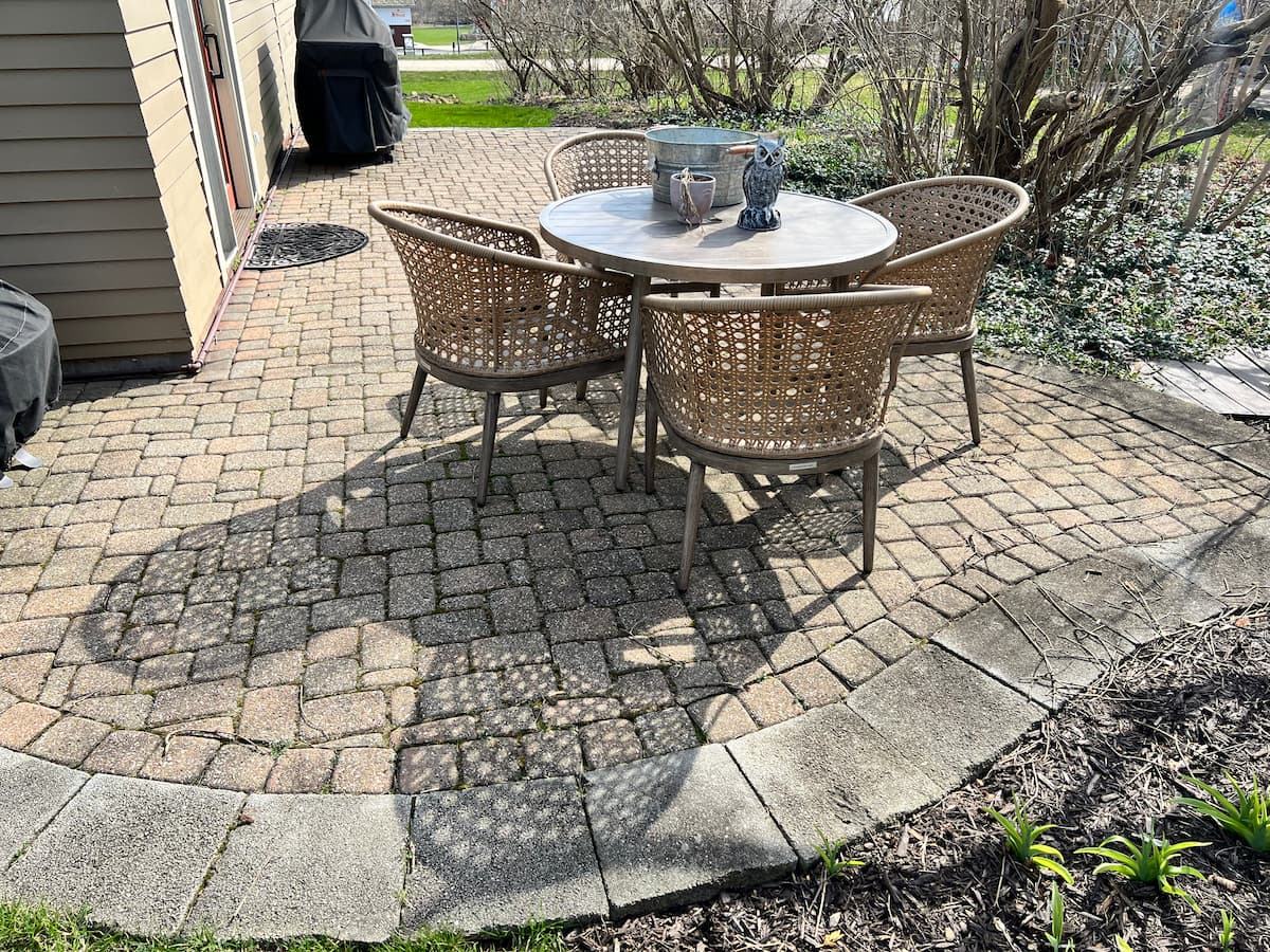 Brick patio polymeric sand before - Rochester Hills MI
