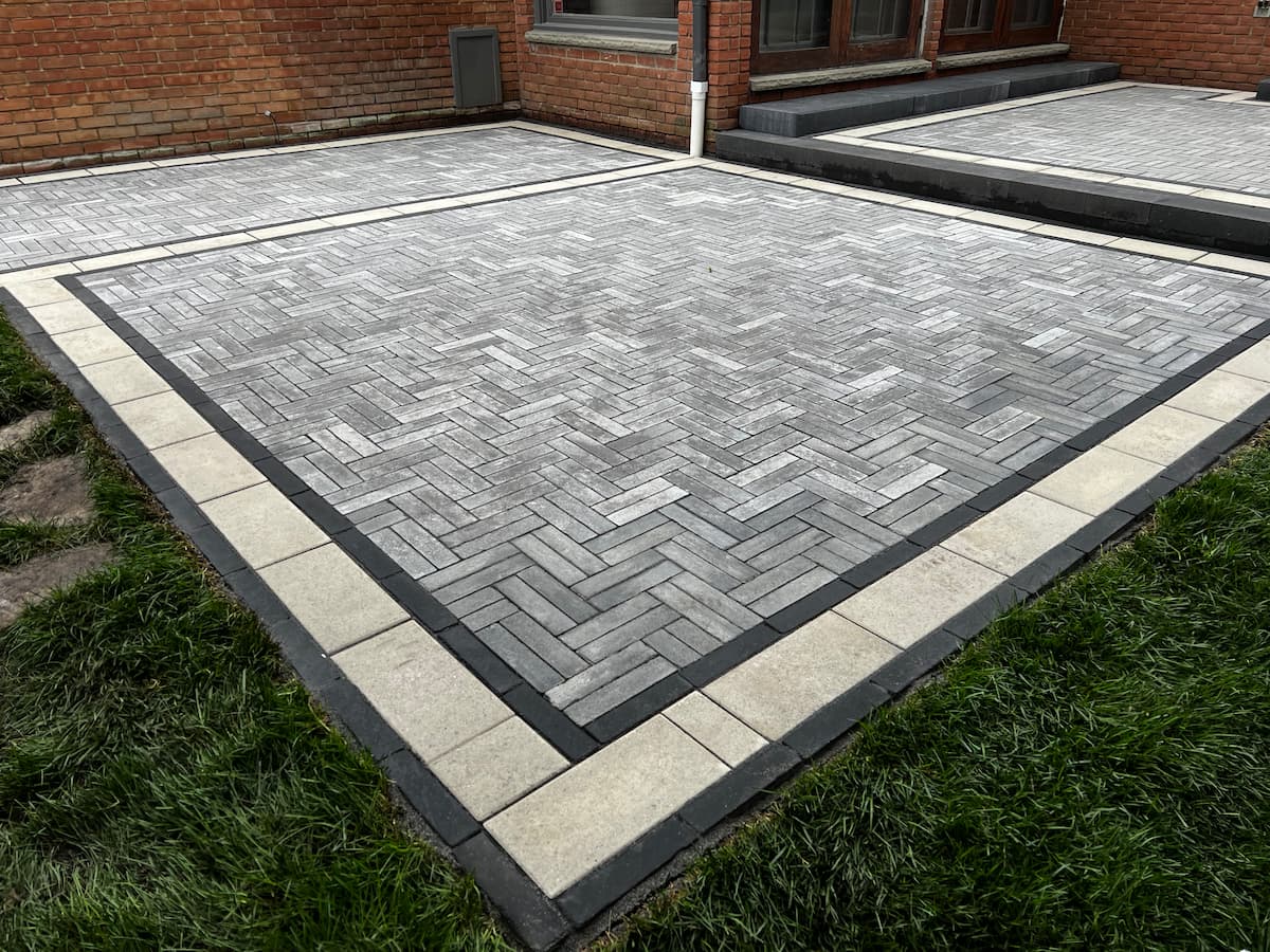 Brick paver patio organic stain removal after - Rochester Hills MI