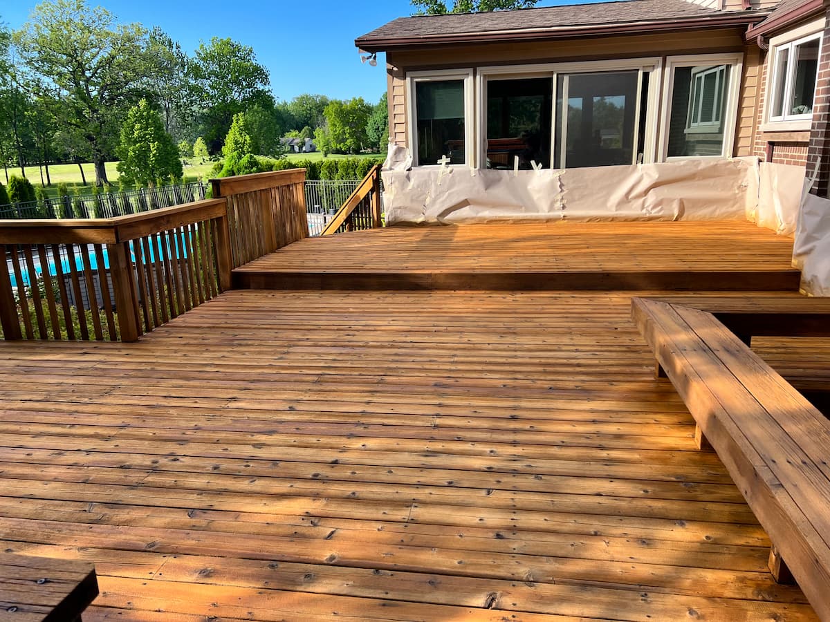 Deck stripping, staining and cleaning after - Troy MI