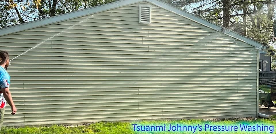 House washing vinyl siding after - Tsunami Johnny's Pressure Washing Rochester Hills MI
